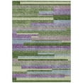 thumbnail image 2 of HomeRoots 613267 5 x 8 ft. Moss Green, Olive Green & Purple Striped Washable Indoor & Outdoor Rectangle Area Rug, 2 of 5