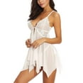 thumbnail image 3 of Enwejyy Women's Lingeries Lace Sexy Sheer Open Front G-Strings Babydoll Nightdress Underwear Plus Size, 3 of 5
