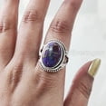 thumbnail image 4 of Natural Purple Copper Turquoise Ring, Turquoise Ring, December Birthstone, Bohemian Band, 925 Sterling Silver, Womens Ring, Christmas, Thanksgiven, Handmade, Statement Jewelry, Natural Turquoise Ring, 4 of 6