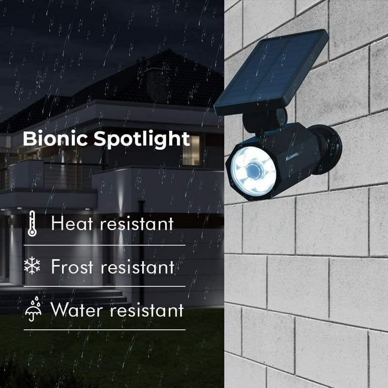 Bell Howell 2963 Bionic Spotlight Solar Spot 25 Feet Motion Sensor Sun Panels Waterproof Frost Resistant Patio Yard and Outdoor Lighting As Seen On