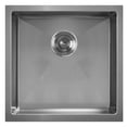 thumbnail image 3 of Whitehaus Noah Plus 16 gauge Single Bowl Linen Textured Dual-Mount Sink Set, 3 of 3