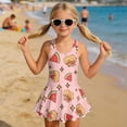 thumbnail image 3 of Uourmeti Cartoon Capybara & Watermelon Skirted One-Piece Swimsuit - Cute Quick Dry Swim Dress for Girls Summer Beach Pool, 3 of 8