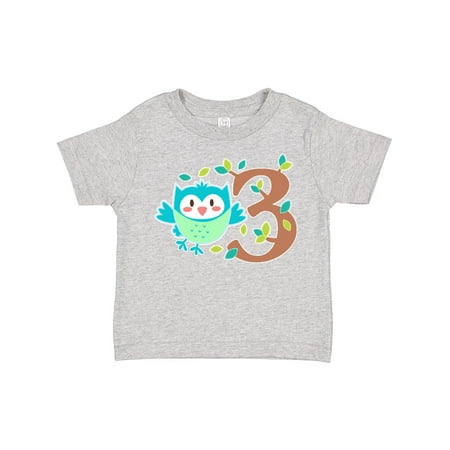 

Inktastic Owl Third Birthday Tree Gift Toddler Boy or Toddler Girl T-Shirt