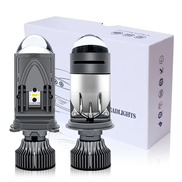 Focos de luz LED de doble lente y ojo de pez de tres luces para coche con láser sin pérdida de luz doble
