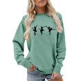 thumbnail image 2 of Sweatshirts for Women Long Sleeve Crewneck Stylish Print Loose Sport Casual Pullover Top Green M, 2 of 4