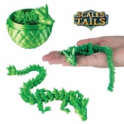 ORB 3D Printed Dragon Eggs with Dragons Inside 3 Pack Set - 3 Individual Scales and Tails Colored Eggs with Articulated Dragons Inside - 3D Printed Dragon Fidget Toys and Gifts for Kids and Adults