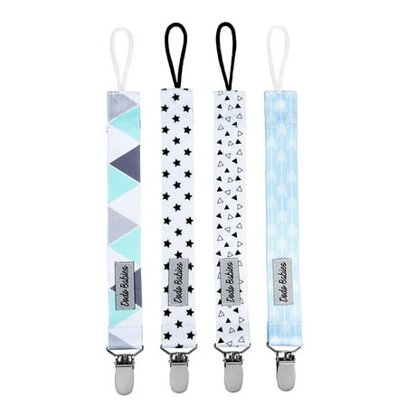 Dodo Babies 4 Pack Pacifier Clips with Pacifier Case