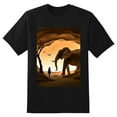 thumbnail image 2 of Plus Size Shirt for Women Black Tops for Women Short Sleeves Shirt for Women Silhouette Paper Sculpture Elephant 1 T Shirt Crewneck Shirt for Women XL, 2 of 5