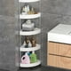 thumbnail image 5 of Organizador de estantes de almacenamiento de esquina de baño | Carro rodante desmontable de 5 niveles con ruedas y orificios de drenaje | Blanco o negro | Plástico y acero inoxidable | 43,5 x 14,17, 5 of 5