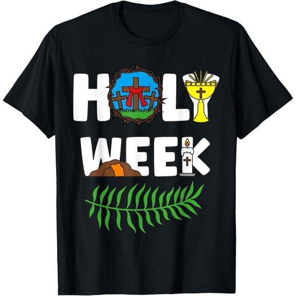 Holy Week Palm Sunday Maundy Thursday Good Friday Easter Kid T-Shirt- 2026 Easter Soft Casual Cotton Short Sleeve T-Shirt Easter Bunny & Eggs Lightweight Graphic Holiday Tee