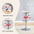 thumbnail image 6 of StnTalk Adjustable Swivel Bar Stools with Backs, Set of 2 Clear Barstool with Footrest, Modern Counter Height Chairs with White PU Cushion for Kitchen Island Bar Pub, 6 of 8