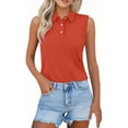 thumbnail image 2 of Bovemsi Women's Tanks & Camis Shirts 2025 Summer Button Down Collared Sleeveless Tops Business Work Casual Basic Blouses Camisoles for Under Clothes, 2 of 5