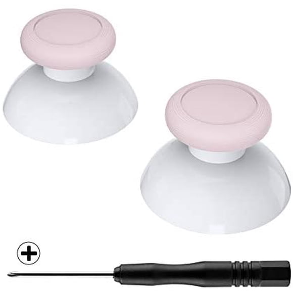 eXtremeRate Cherry Blossoms Pink & White Dual-Color Replacement 3D Joystick Thumbsticks, Analog Thumb Sticks