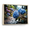 thumbnail image 2 of Designart "Blue Purple Hydrangea landscape II" Floral Floater Framed Canvas Wall Art, 2 of 7