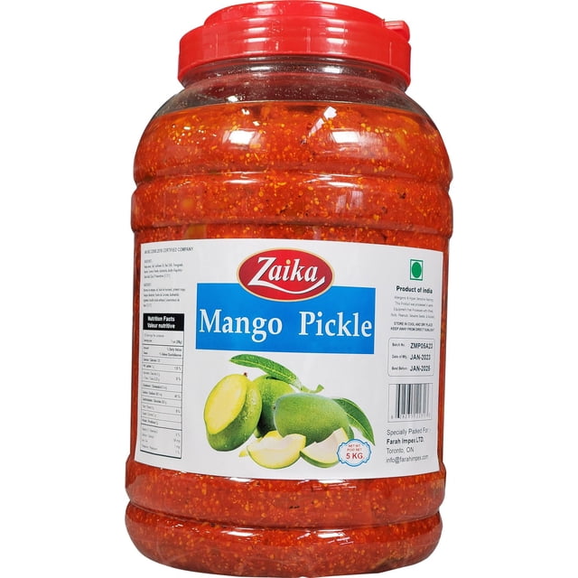 Zaika - Mango Pickle - 5kg - 1ct - Authentic Tangy & Spicy Traditional Achar (1ct)