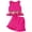 Hot Pink, variant on VUHXZWAF Girls Summer Outfits Sleeveless Floral Ruffle Hem Tops and Shorts Kids Short Sets Size 5-6 Years