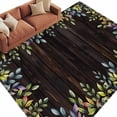 thumbnail image 2 of 5'x8' Area Rugs, Watercolor Leaf Indoor Outdoor Area Rug for Living Room Bedroom, Pastoral Summer Botanical Wooden Brown Washable Bathroom Rugs Kitchen Floor Carpet Mats Home Decor Aesthetic, 2 of 8