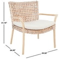 thumbnail image 5 of SAFAVIEH Collette Rattan Lounge Chair w/Cushion, Natural White, 5 of 7