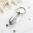 thumbnail image 4 of 2 Pack Car Parts Cremation Jewelry Piston Urn Necklace + Urn Keychain Keyring for Men Piston Ashes Keepsake Memorial Jewelry, 4 of 7