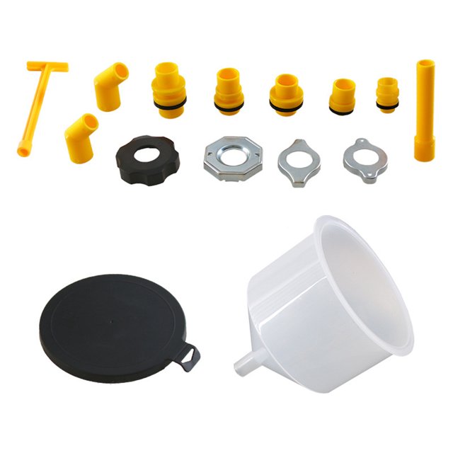 Kit de embudo de llenado de refrigerante para radiador de coche, Kit de descarga de refrigerante automático a prueba de derrames, 15 Uds.