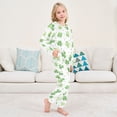 thumbnail image 6 of Fluffy Pajamas Set Fuzzy Winter Warm Pj Sets Pullover Tops and Long Pants Green Shamrock Leaves X-Small, 6 of 8