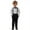 a-White407169, variant on Boys Kids Point Collar Long Sleeve Button Up Shirt With Checkered Bow Tie Suspender Pants Three Piece Formal Outfit For Toddlers Special Events Soft Outfit