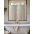 thumbnail image 7 of Tier Curtains 45 Inches Long, Beige Striped Window Treatment Curtain Drapes, Modern Farmhouse Beige White Stripes Small Curtain Drapes for Bathroom Laundry Room, 27.5"x45", 2 Panels, 7 of 7
