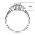 thumbnail image 3 of Solitaire Brilliance 2Ct Marquise 3-Stone Moissanite Engagement Ring with Trapezoid Accents in 925 Silver, 3 of 6