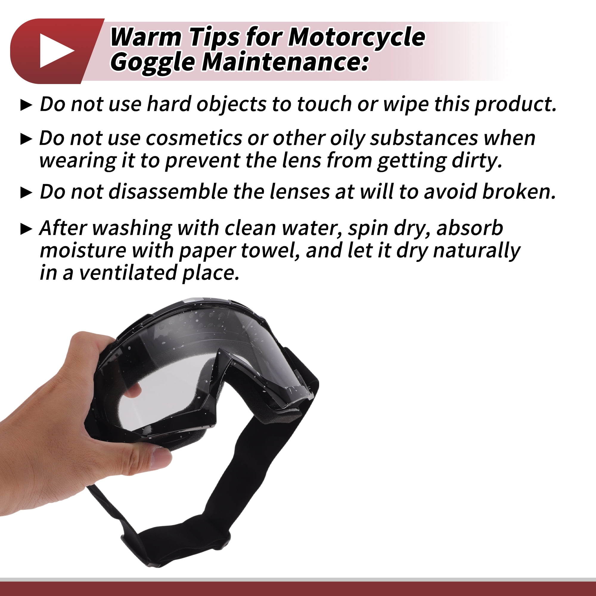 Unique Bargains Motorcycle Riding Goggles PC TPU Cycling Sunglasses Clear Lens Black White Frame