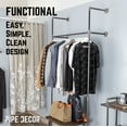 thumbnail image 4 of PIPE DECOR 41" Black Steel Wall- and Floor-Mounted Modular Pipe Clothing Rack Kit, DIY Industrial Open Wardrobe for Home or Retail Spaces, 4 of 8