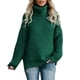 thumbnail image 1 of Gibobby SuéTer Mujer Invierno Suéter de manga larga de punto de cuello suelto de color sólido de otoño e invierno para mujer(Verde,CH), 1 of 5