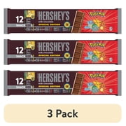 (3 pack) Hershey's Milk Chocolate Snack Size Pokemon Candy, Bars .45 oz, 12 Count