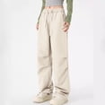 thumbnail image 5 of Thin Straight Leg Work Pants for Women, Wide Leg Long Pants Trousers Slacks, Business Casual Office Professional Style Gifts | CSEONE,Khaki XL, 5 of 8
