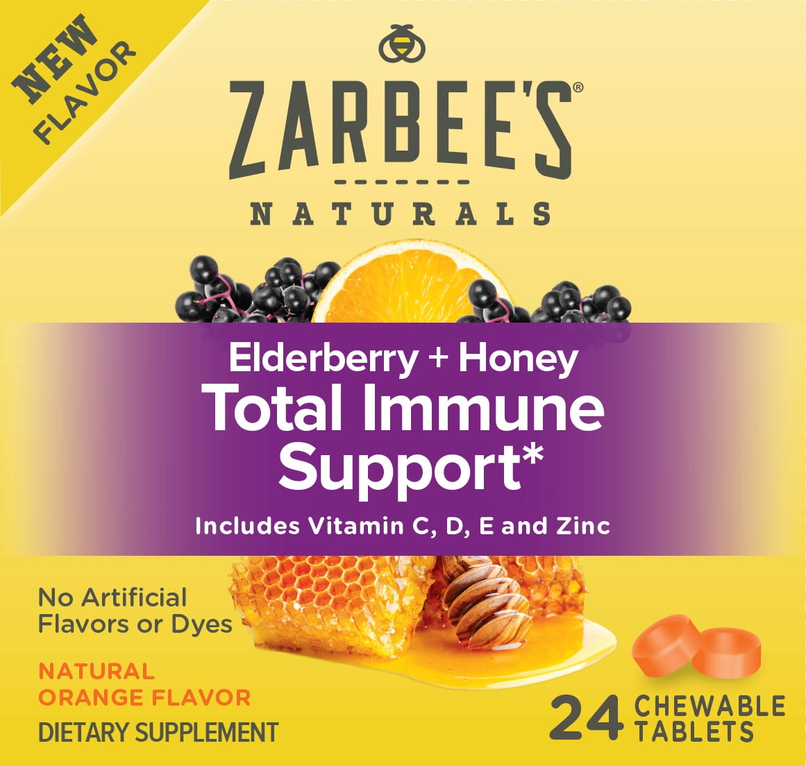 Zarbee's Naturals Elderberry + Honey Total Immune Support, Vitamins