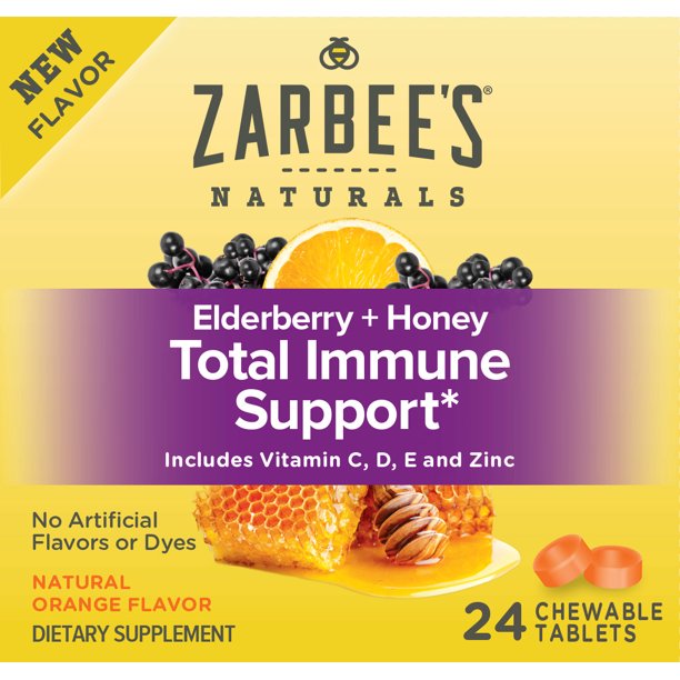 Zarbee's Naturals Elderberry + Honey Total Immune Support, Vitamins