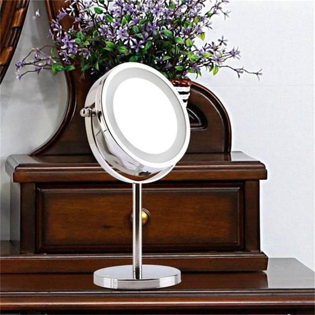 Miroir De Maquillage Rotatif 360° - Double Face (normal + Grossissant) - Design Transparent - Portable Pour Voyages - 5