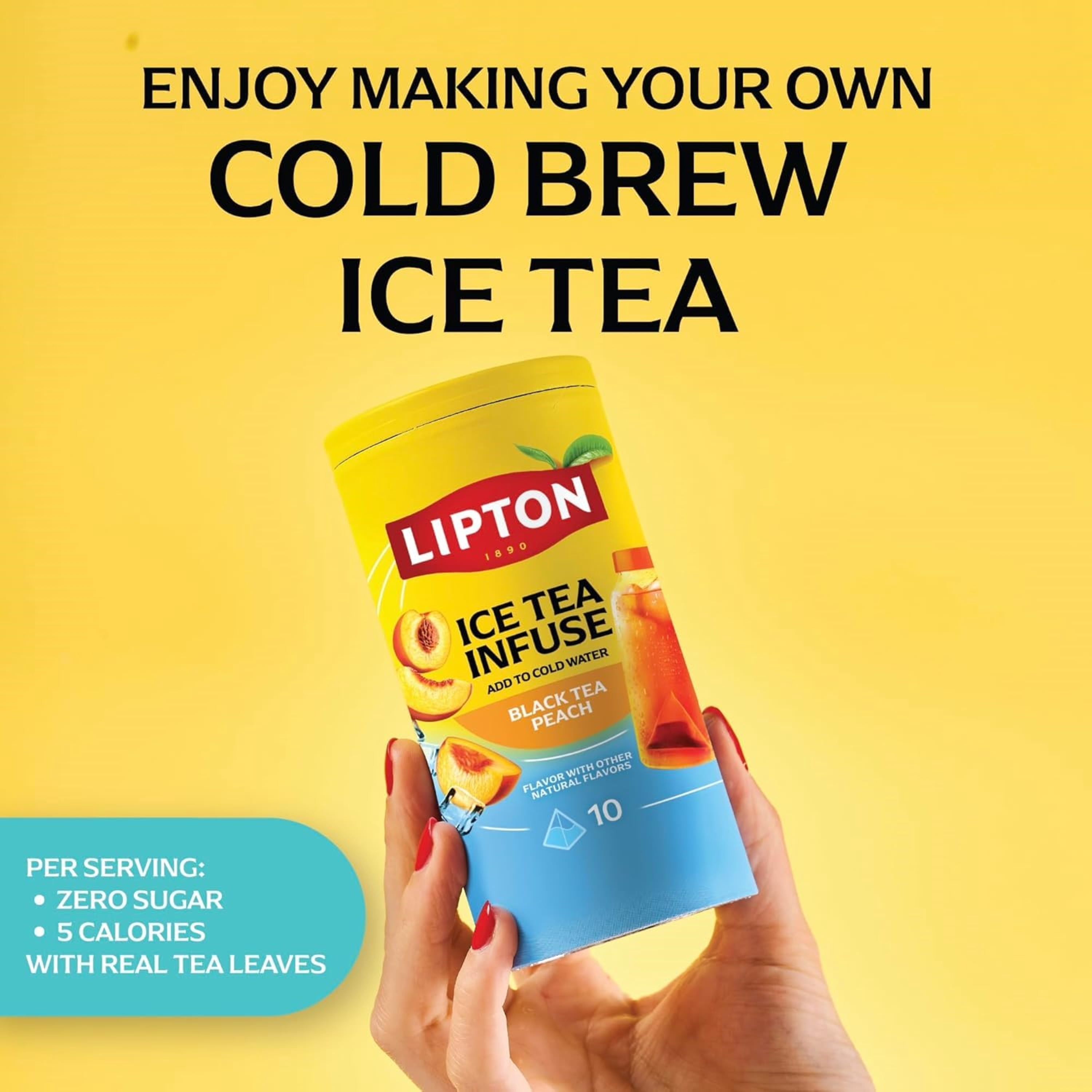 Lipton Ice Tea Infuse Cold Brew Tea Bags Variety Pack, Hibiscus Raspberry, Green Tea Citrus & Black Tea Peach, 30 Total Bags (10 ct Each), No Sugar Added