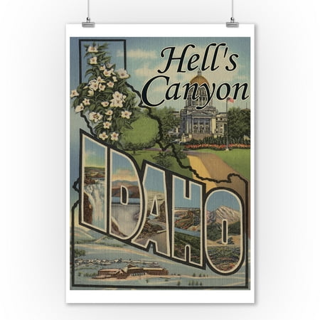 Hell's Canyon, Idaho - Large Letter Scenes (9x12 Art Print, Wall Decor Travel