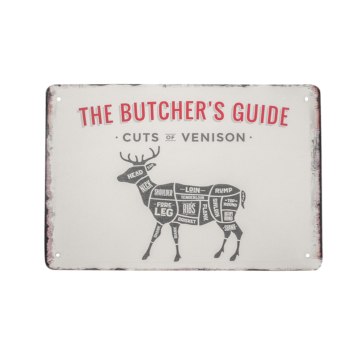 Metal Tin Sign the butcher's guide cuts of fish Decor Bar Pub Home Vintage 