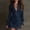 Navy Blue, variant on Women's Vintage Faux Suede Fitted Mini Dress Puff Sleeve Embroidered Dress with Lace Accents & Front Zipper Navy Blue,M
