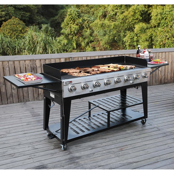 Royal Gourmet GB8000 Large Event 8-Burner Gas Grill, 104,000 BTU Liquid Propane Grill, for Outdoor Party , Black