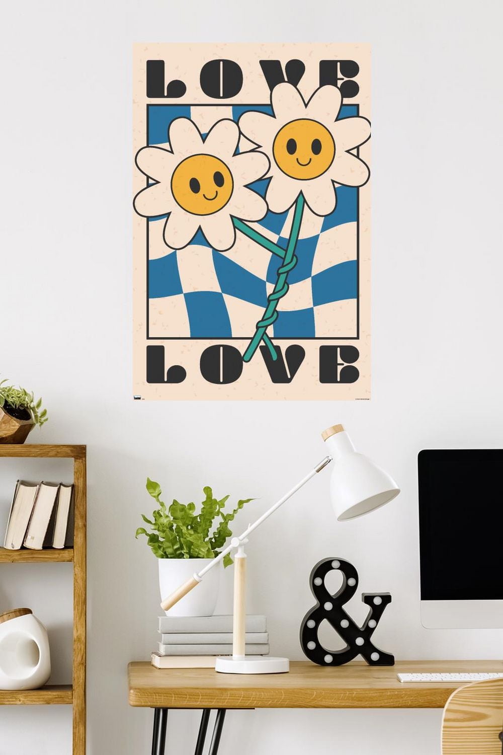 Smile Face - Love Flowers Wall Poster, 22.375" x 34"