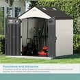 thumbnail image 3 of Suncast Ridgeland 327 Cu Ft Outdoor Patio Storage Shed, 7' x 7', Ice Cube, 3 of 5