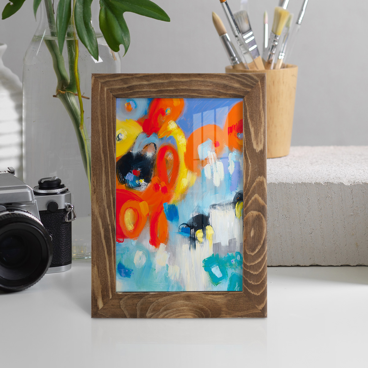 In the Loop V -Framed Print w/glass-Walnut