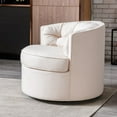 thumbnail image 4 of Wulawindy 33” Wide Swivel Barrel Chair Comfy Tufted Back Accent Round Barrel Chair Leisure Chair for Living Room, Bedroom, Hotel, 4 of 7