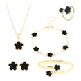 thumbnail image 5 of ZenCart 5Pcs/Set Women Jewelry Set Lucky Flower Decor Sparkling Rhinestones Necklace Bracelet Bangle Earrings Ring Set Fashion Jewelry, 5 of 8