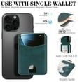 thumbnail image 6 of Detachable Wallet Case for iPhone 13 Pro Max, TECH CIRCLE RFID Blocking Mag-Safe Compatible Magnetic Kickstand PU Leather Lightweight Back Cover Protective Case, Dark Green, 6 of 11