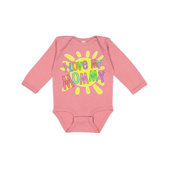 Inktastic I Love my Mommy- sun and rainbow letters Boys or Girls Long Sleeve Baby Bodysuit