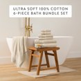 thumbnail image 4 of 6-Pack Bathroom Essentials Bath Towel Set in Ivory - Soft and Absorbent for Quick Drying by Comfort Canopy, 4 of 9