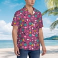 thumbnail image 2 of Lsque Summer Flamingo pattern Hawaiian Shirt for Men, Unisex Summer Beach Casual Short Sleeve Button Down Shirts-XX-Large, 2 of 9